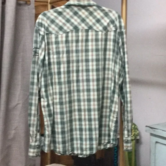 Men’s cinch plaid rodeo cutting horse shirt western cowboy ranch riding - Picture 5 of 7